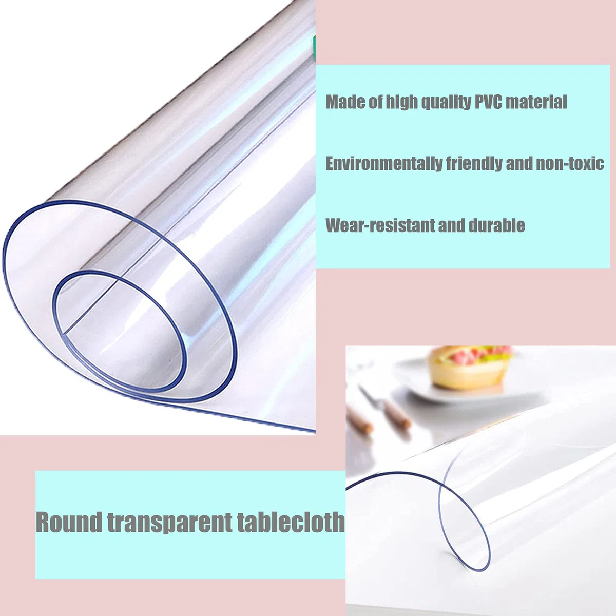 Sous-main protecteur transparent pour ordinateur de bureau et bureau d'écriture en vinyle pour dessus de table en plastique (1,5 mm, taille : 40 x 50 cm)