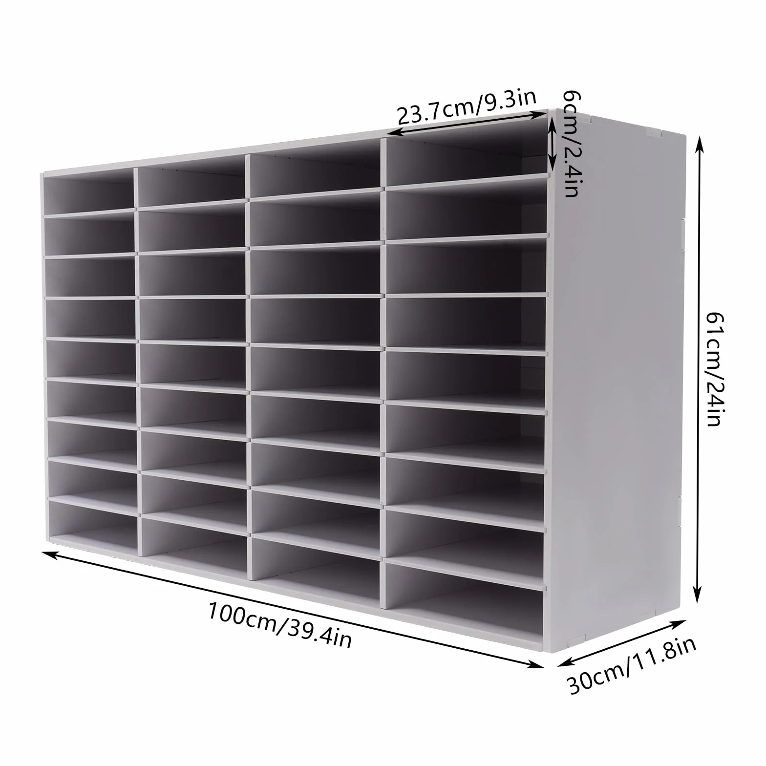 Organiseur de courrier et de Documents de Bureau à 24 Compartiments, boîte aux Lettres étudiante pour dossiers, Documents et Lettres (Blanche, 36 emplacements)