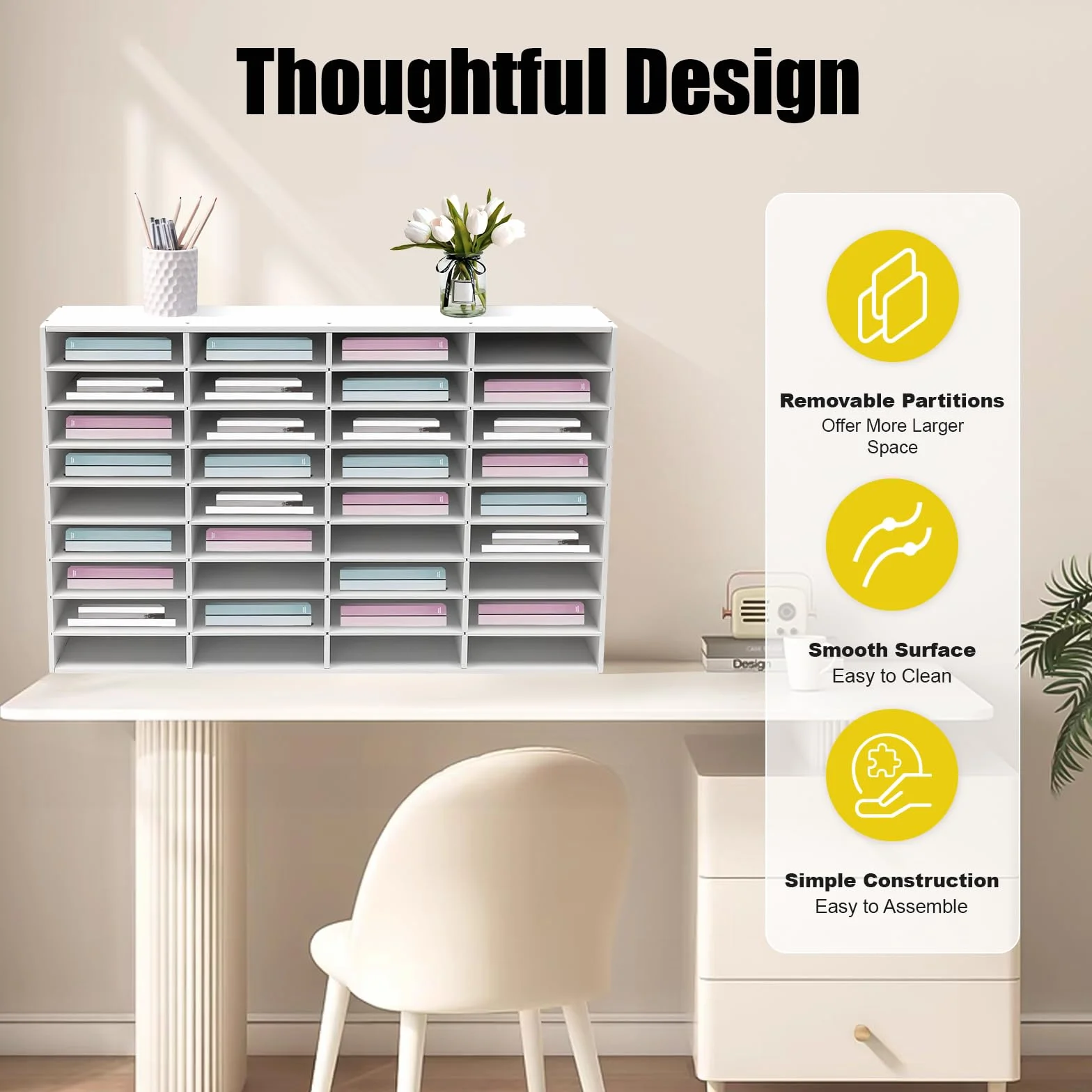 Organiseur Documents 36 Compartiments,Grande Capacité, Bureau, 100x30x61cm