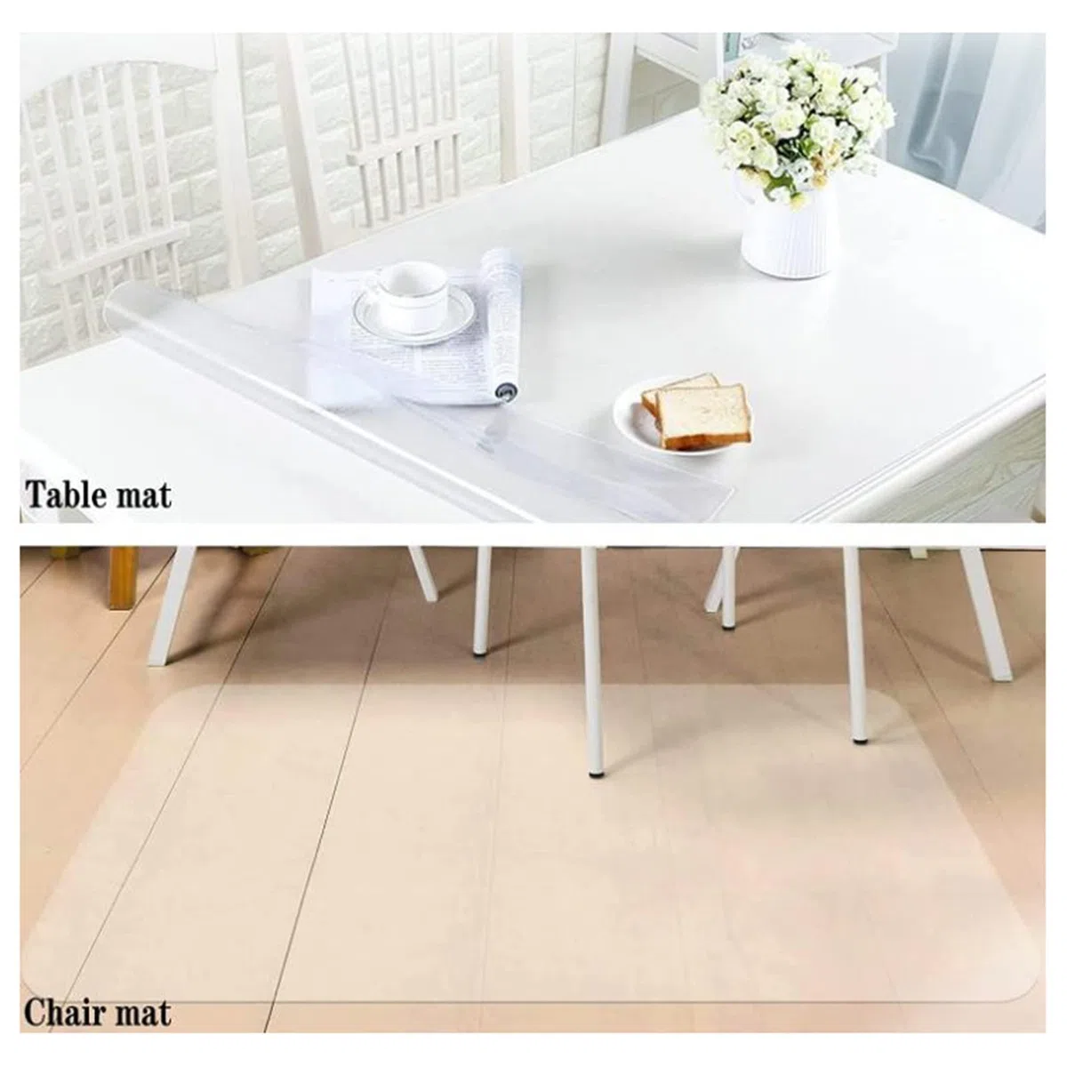 Sous-main de protection de bureau en PVC pour table de chevet, meuble TV, nappe en plastique translucide givré, finition mate, 80 x 120 cm