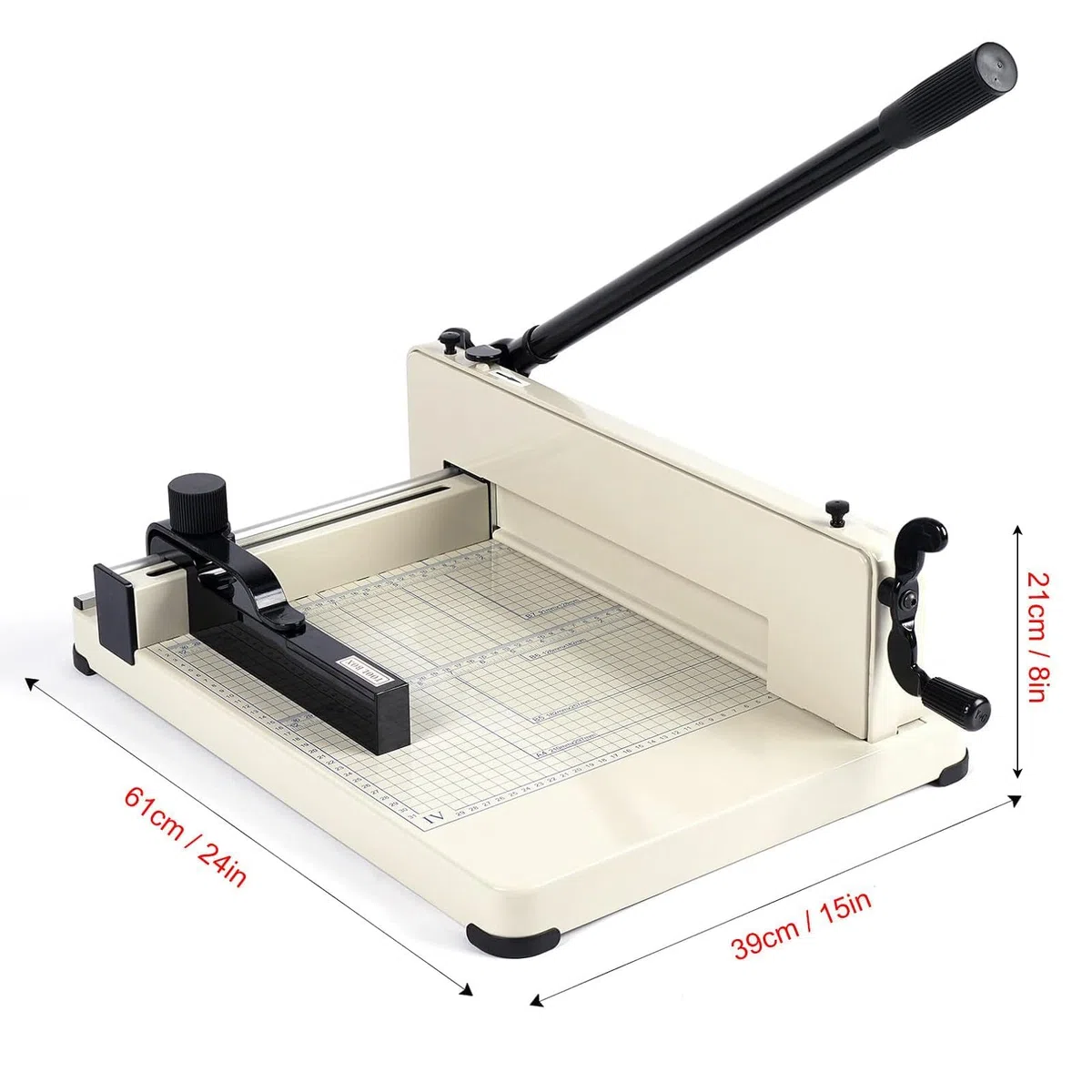 Coupe-papier robuste A4, 30,5 cm, capacité de 400 feuilles, base en métal, lame HSS pour une efficacité de coupe de précision