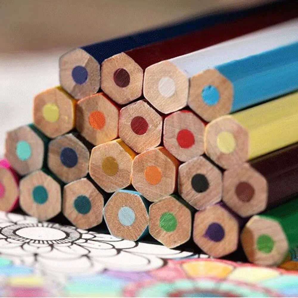 Crayons de Couleur Crayon Standard 24 36 48 72 Crayon à Mine de Bois huileuse Nouvelle fonctionnalité réseau Fantastique (36 Couleurs) (24 Couleurs)