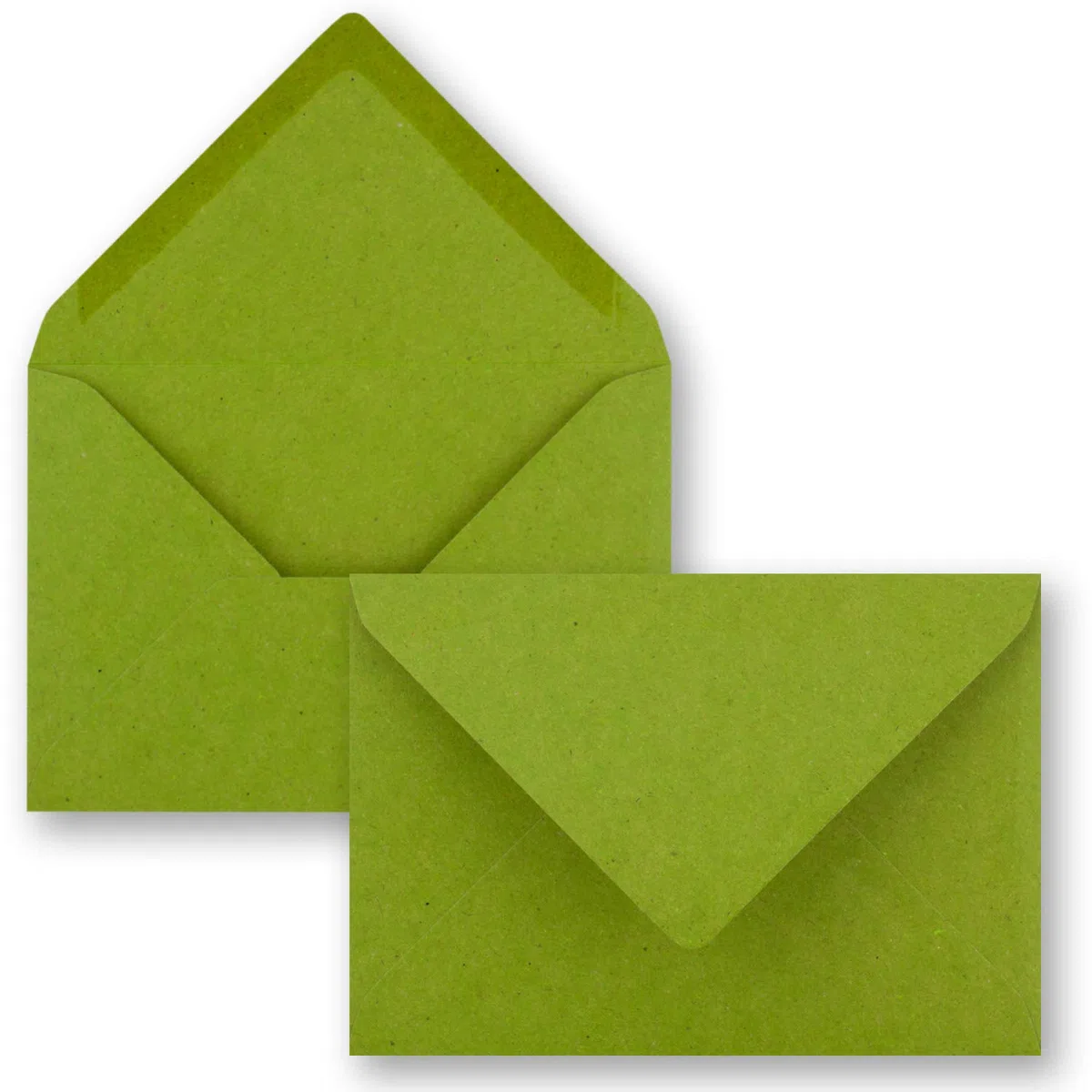 Lot de 250 cartes pliantes vintage en papier kraft avec enveloppes DIN A5 21 x 14,8 cm Vert clair recyclé Cartes pliantes vierges