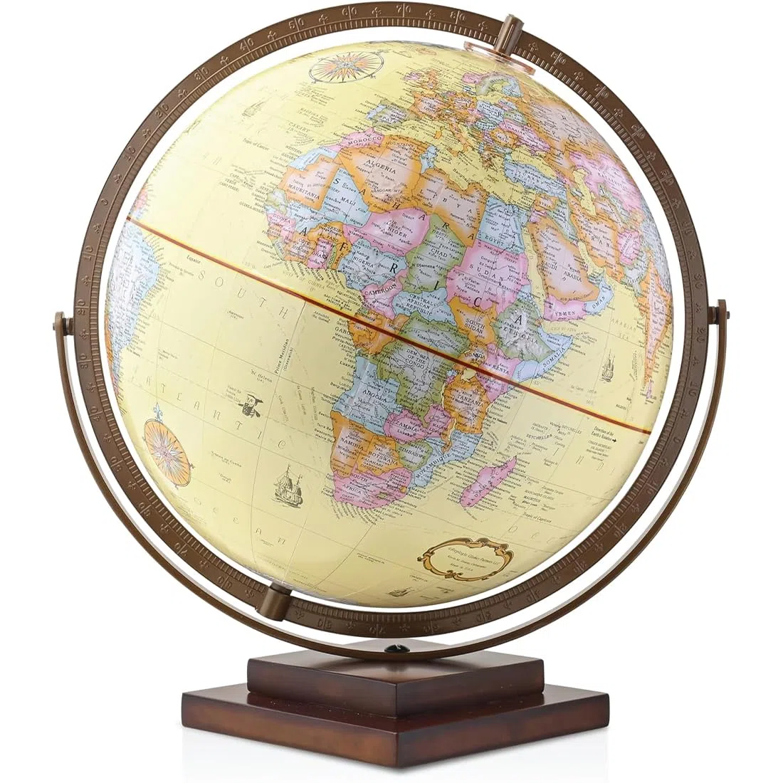 Waypoint Geographic Globe terrestre de 30,5 cm de diamètre, mouvement gyromatique à mouvement oscillant, décoratif pour la maison ou le bureau, antique