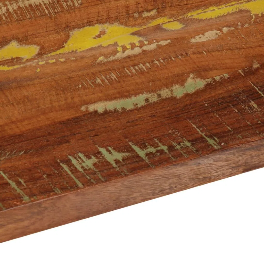 Dessus de Table 180x40x2,5cm Rectangulaire en Bois Massif de Récupération, Plateau de Remplacement pour Table à Manger ou Bureau, Design Rustique et Finition Couleurs Mixtes