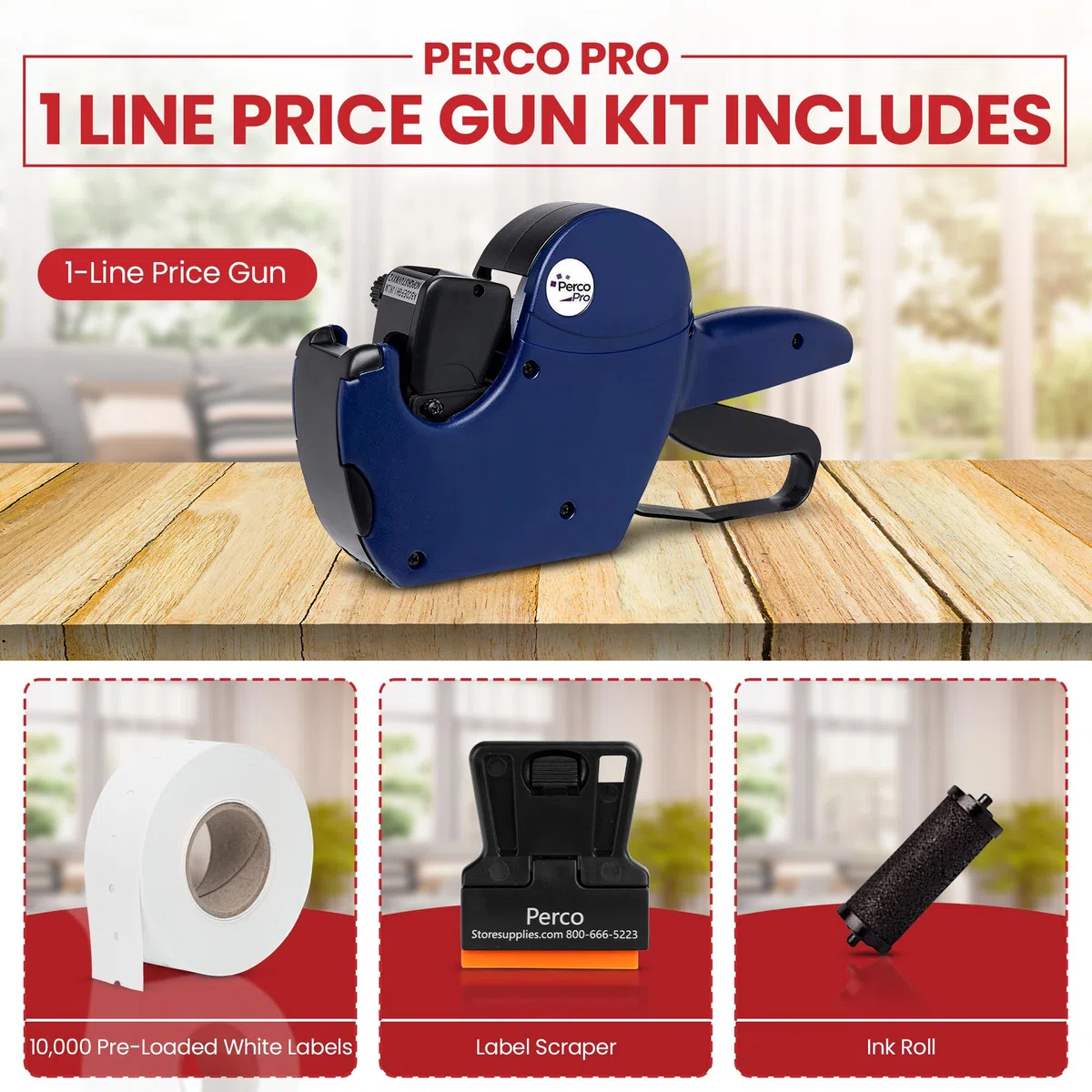 Perco 1 ligne Labeler Gun et étiquettes 1 Line Labeler Kits 1 Line Price Labeler Kit
