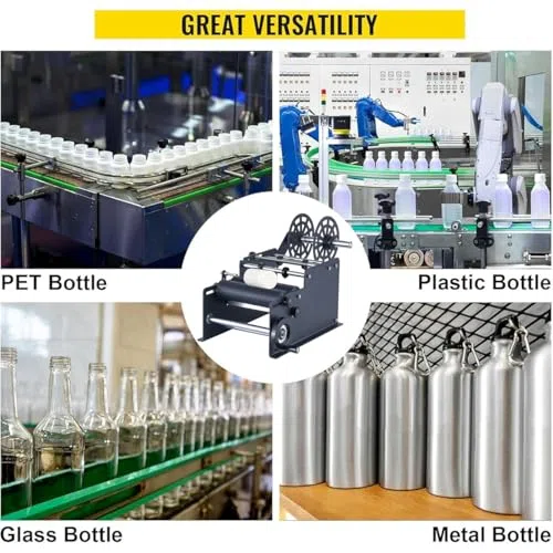 Machine à étiqueter pour bouteilles rondes, applicateur manuel pour étiquettes adhésives, convient pour bouteilles en verre et en plastique, largeur d'étiquette réglable 10-130 mm