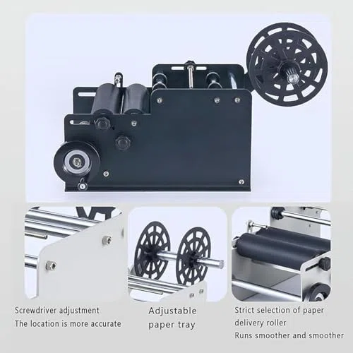 Machine à étiqueter pour bouteilles rondes, applicateur manuel pour étiquettes adhésives, convient pour bouteilles en verre et en plastique, largeur d'étiquette réglable 10-130 mm