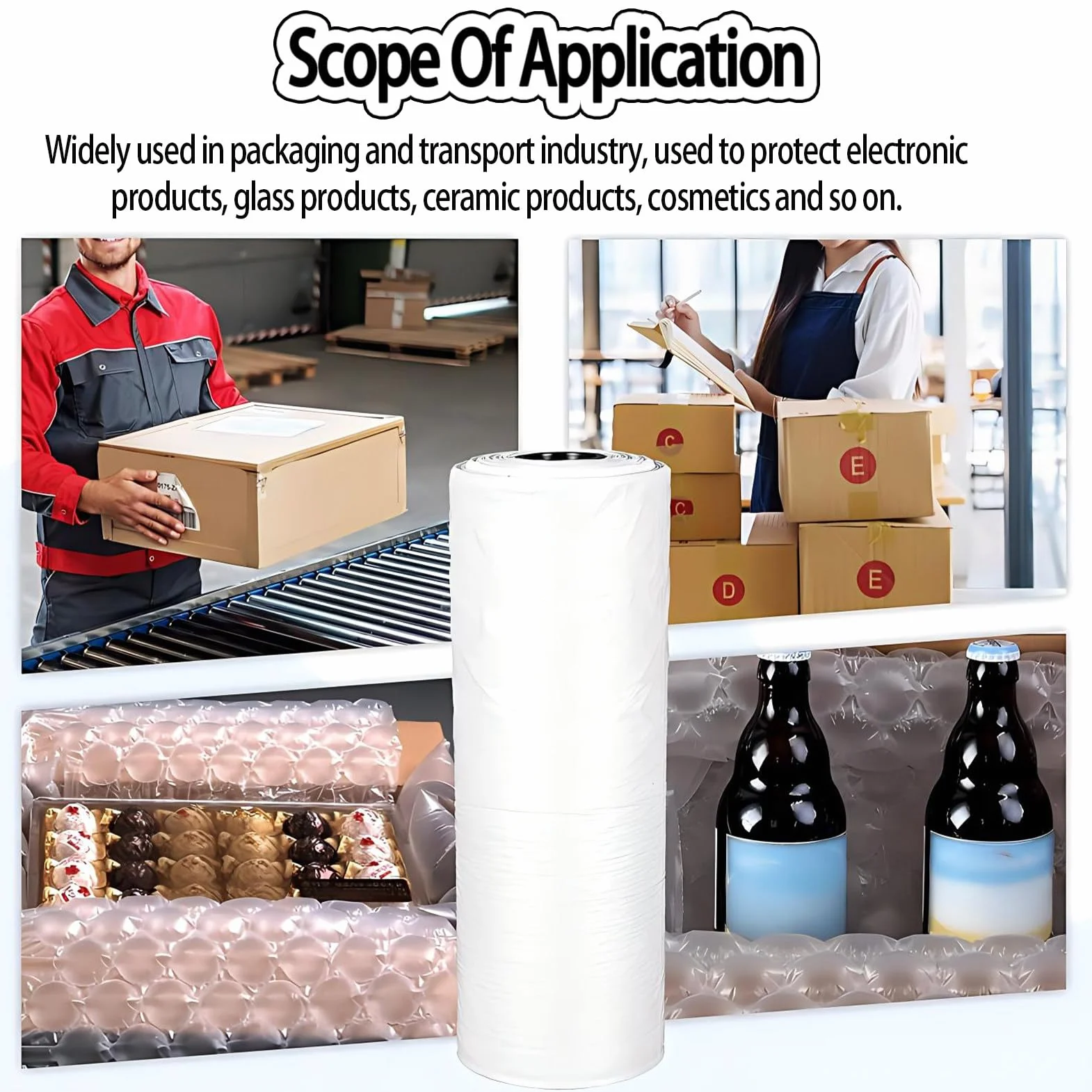 Rouleau de papier bulle pour emballage, 300,2 m x 20 cm, film de protection gonflable pour déménagement et expédition