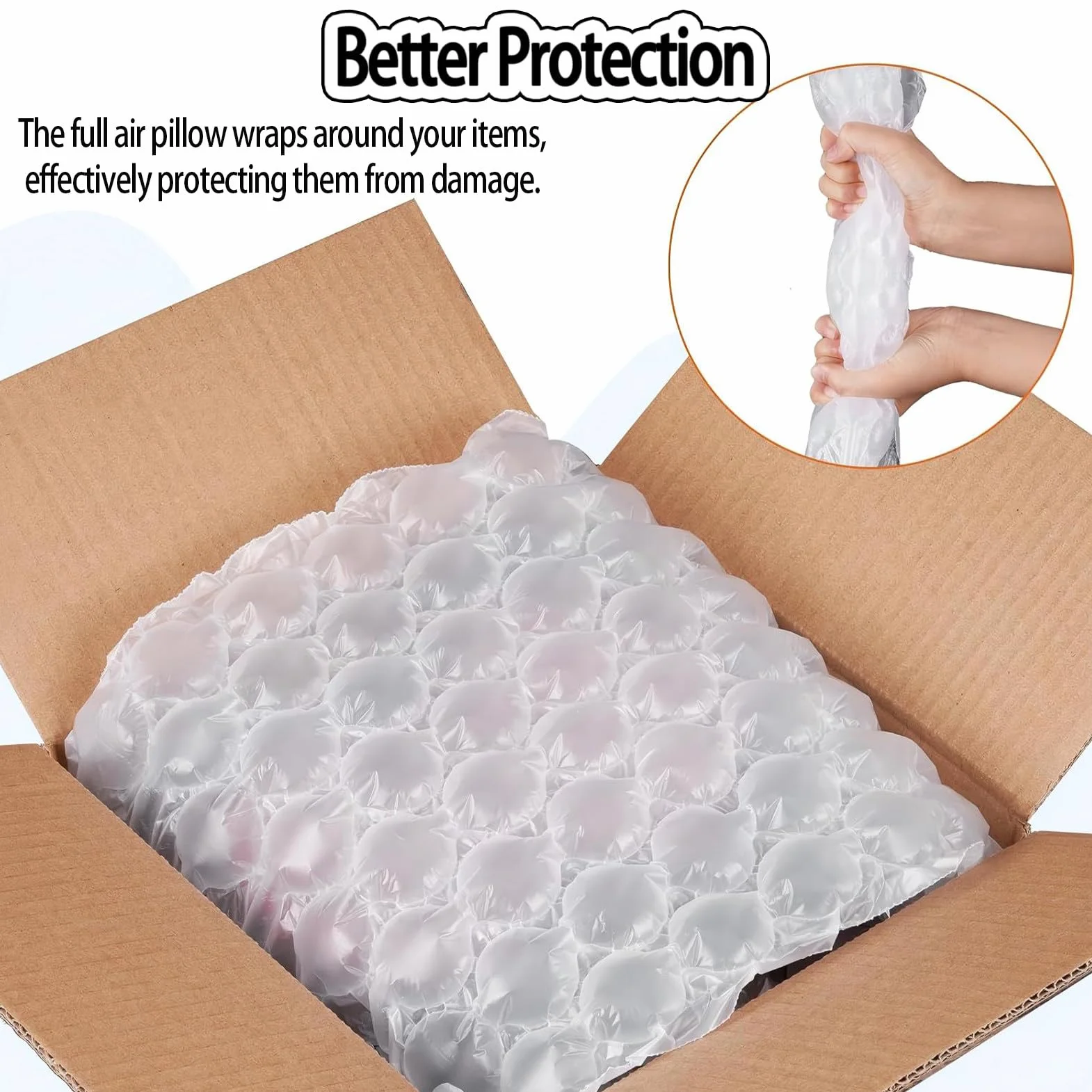 Rouleau de papier bulle de qualité supérieure pour déménagement, 300,2 m x 50 cm, petites bulles, emballage protecteur pour articles fragiles, aucune machine nécessaire