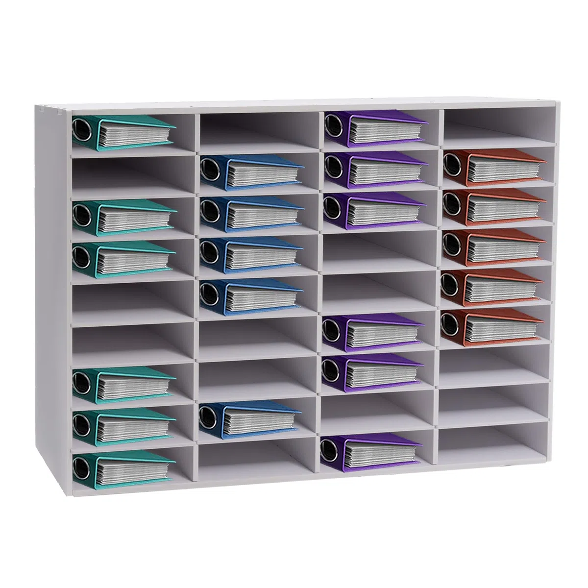 Organiseur de courrier et de Documents de Bureau à 24 Compartiments, boîte aux Lettres étudiante pour dossiers, Documents et Lettres (Blanche, 36 emplacements)