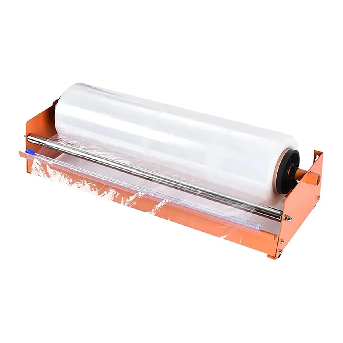 Machine d'emballage manuelle de film étirable robuste pour distribution de table Design solide et durable Peut contenir le film jusqu'à 50 cm de large, idéal pour un usage industriel