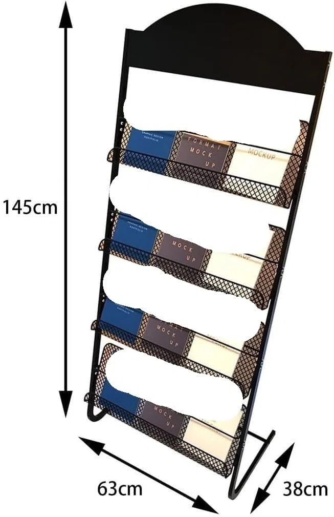 Porte-revues sur Pied Porte-revues sur Pied Présentoir à brochures en Maille métallique à 4 Poches Présentoir à usages Multiples (Une Couleur)